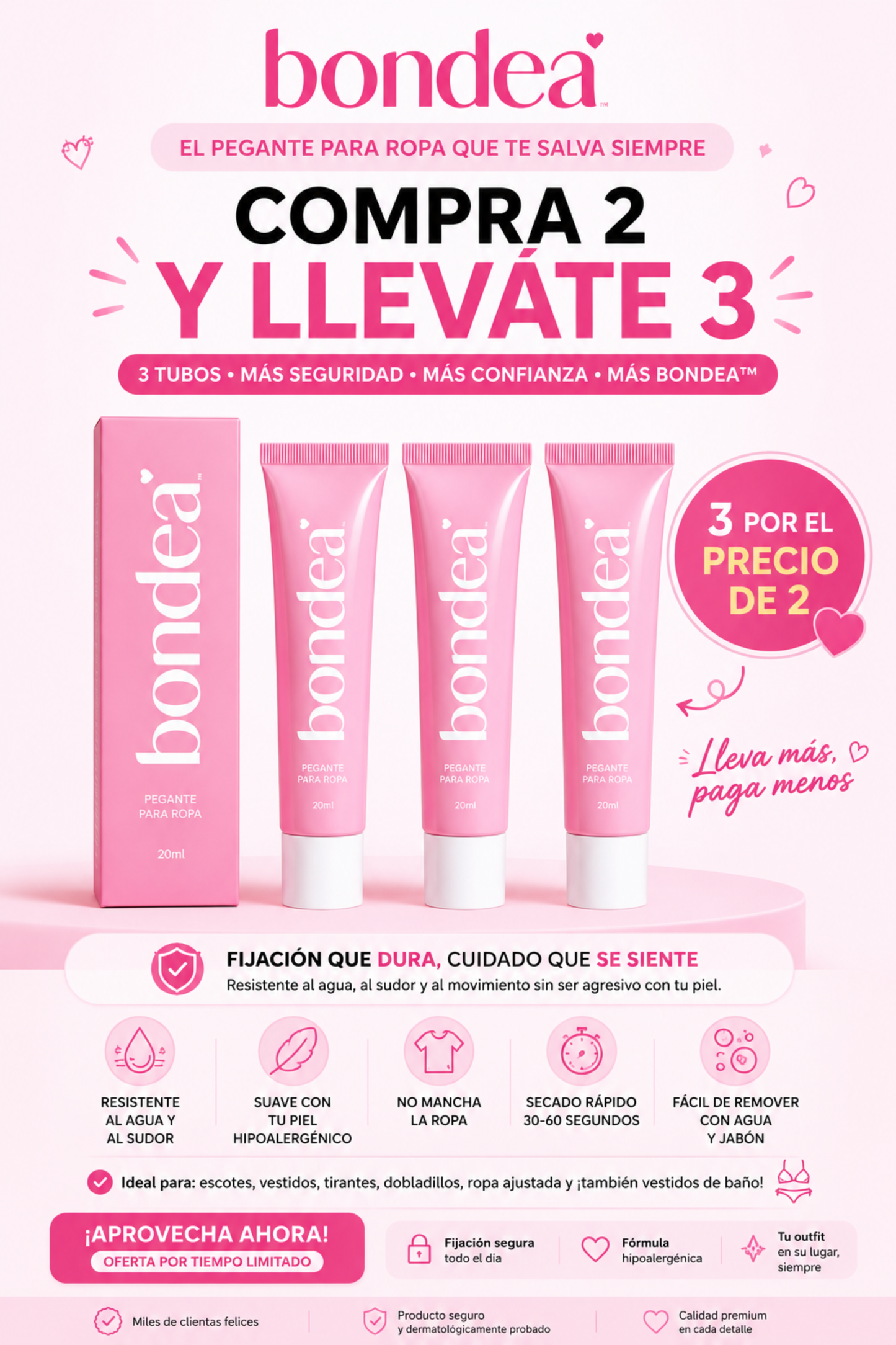 BONDEA PEGANTE PARA ROPA PAGA 2 LLEVA 3